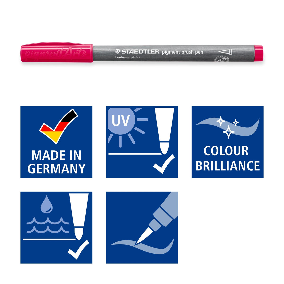 Staedtler Pigment Arts Brush Pen Red Violet Box 10 371-61