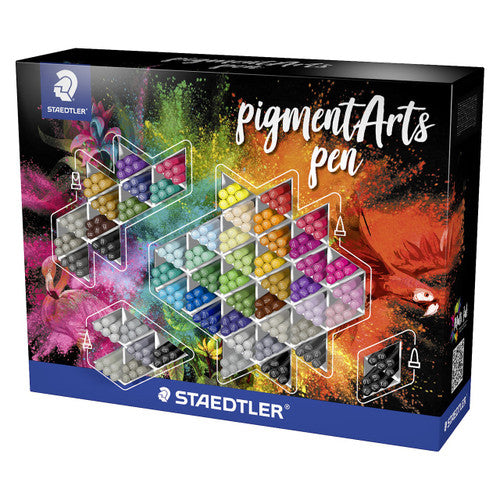 Staedtler Pigment Arts Pen Display 280 Assorted Colours and Tips 37 CA280