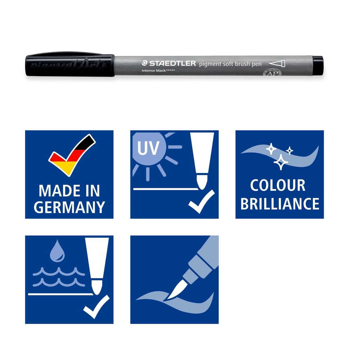Staedtler Pigment Arts Soft Brush Pen Warm Grey Light Box 10 372-840