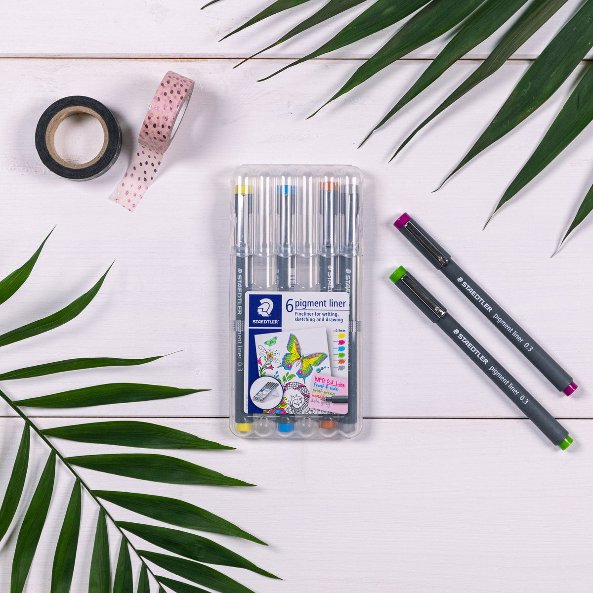 Staedtler Pigment Liner 0.3mm Assorted Wallet 6 30803S2SB6