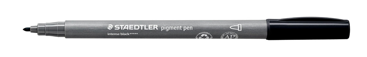 Staedtler Pigment Arts Bullet Tip Intense Black Box 10 376-99