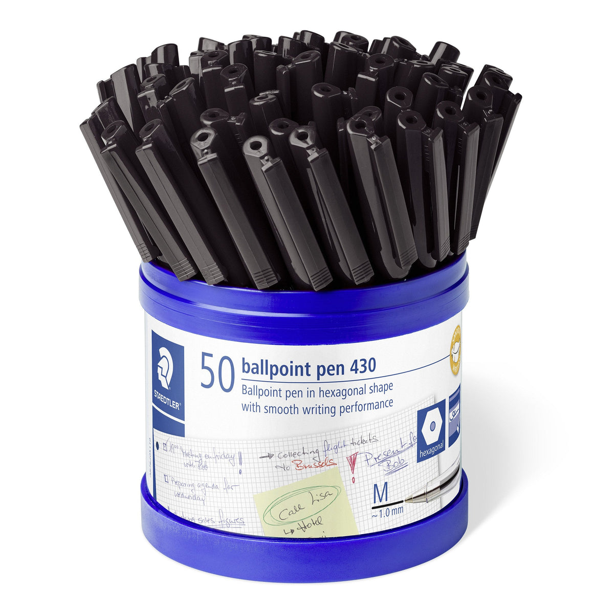 Staedtler Stick 430 Ballpoint Pen Medium Black Cup 50 430MA9CP50