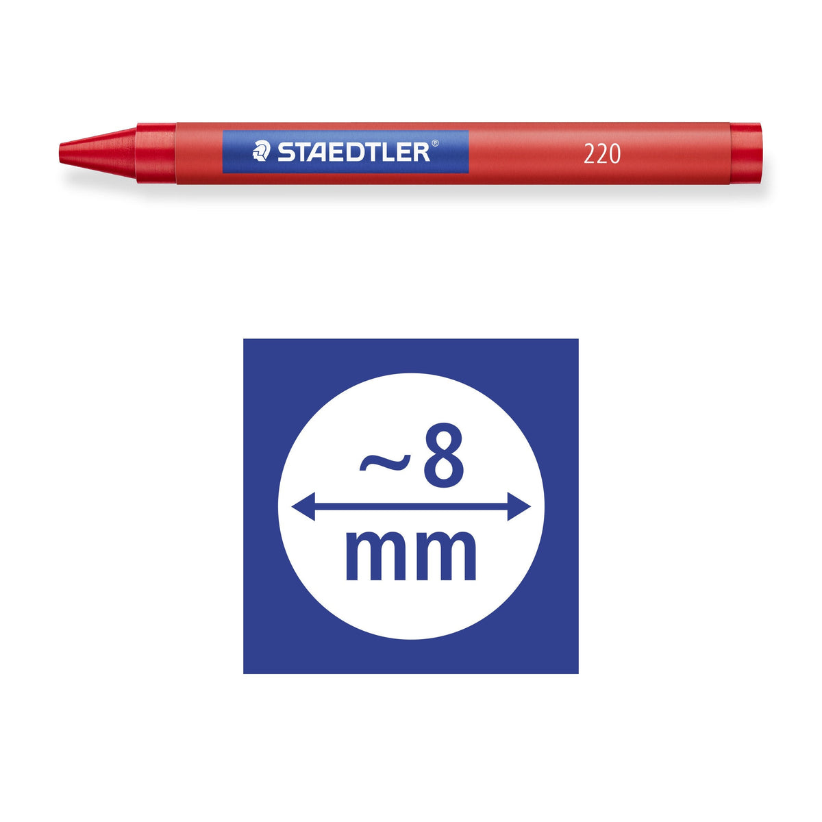 Staedtler Wax Crayons 8mm Round Pack 12 Assorted 220 08 C12