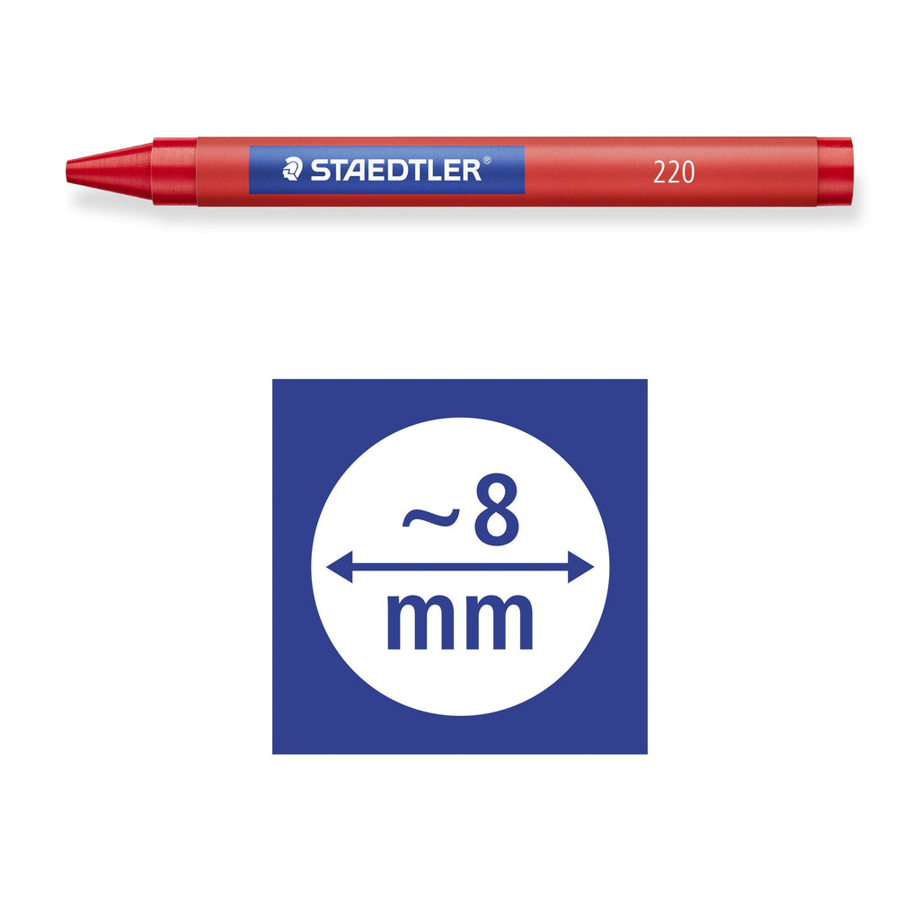 Staedtler 8mm Round Wax Crayons Assorted Pack 24 220 08 C24