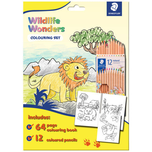 Staedtler Wildlife Wonders Colouring Set Ages 3+ Book and 12 Pencils 143N SET5
