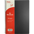 Stat A4 Notebook 120 Pages 60gsm 7mm Ruled Black PP Cover Pack of 10