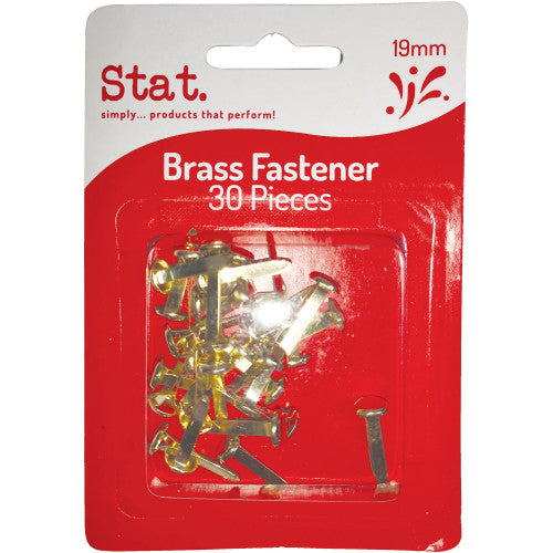 Stat Brass Paper Fasteners 19mm 3/4 Inch Pack of 30