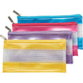 Stat Fashion Pencil Case PVC Mesh Zip 228 x 114mm Assorted