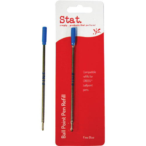 Stat Pen Refills Cross Style Ballpoint Fine Blue Pack of 10
