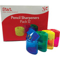 Stat Plastic Oval Cylinder Sharpeners Box of 12