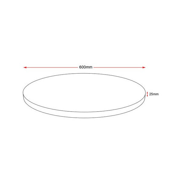 Rapidline Round Table Top 600mm Diameter x 25mm Height Only Natural Oak