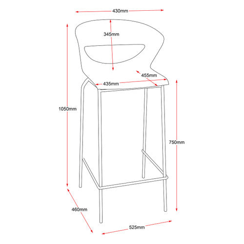 Rapidline Taurus Indoor Hospitality Stool with Footrest Bar White