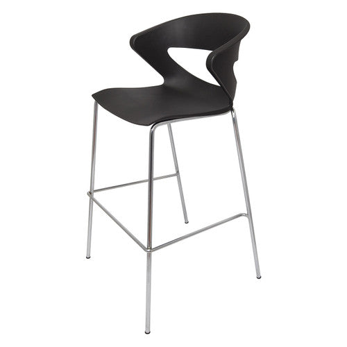 Rapidline Taurus Indoor Hospitality Stool with Footrest Bar Black