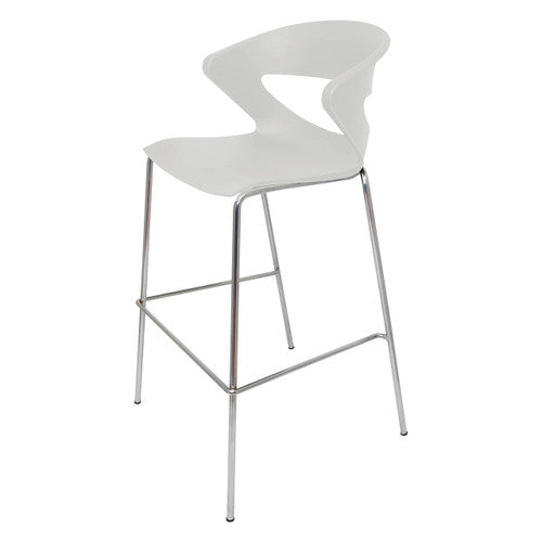 Rapidline Taurus Indoor Hospitality Stool with Footrest Bar White