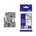 Brother TZe-133 Laminated Label Tape 12mm Blue on Clear