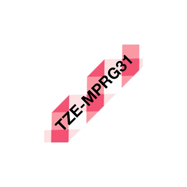 Brother TZe-MPRG31 Pattern Label Tape 12mm Black on Red Gingham