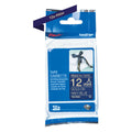 Brother TZe-RN34 Satin Ribbon Tape 12mm Gold on Navy Blue
