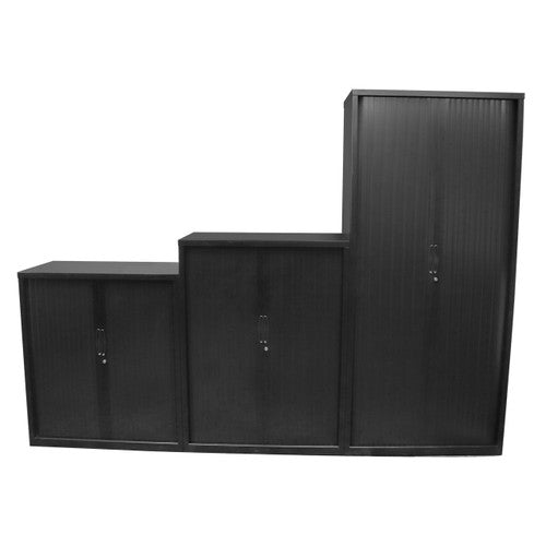 Rapidline Go Tambour Door Cupboard 1200 x 1200 x 473mm Black
