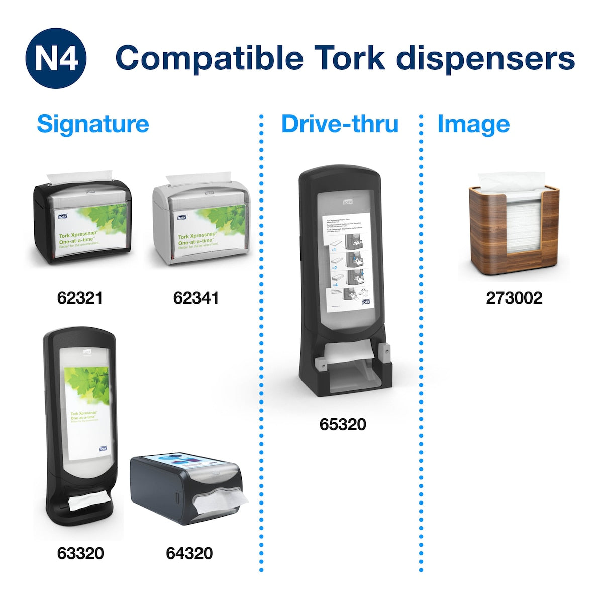 Tork Xpressnap White Dispenser Napkin N4 System Carton of 12
