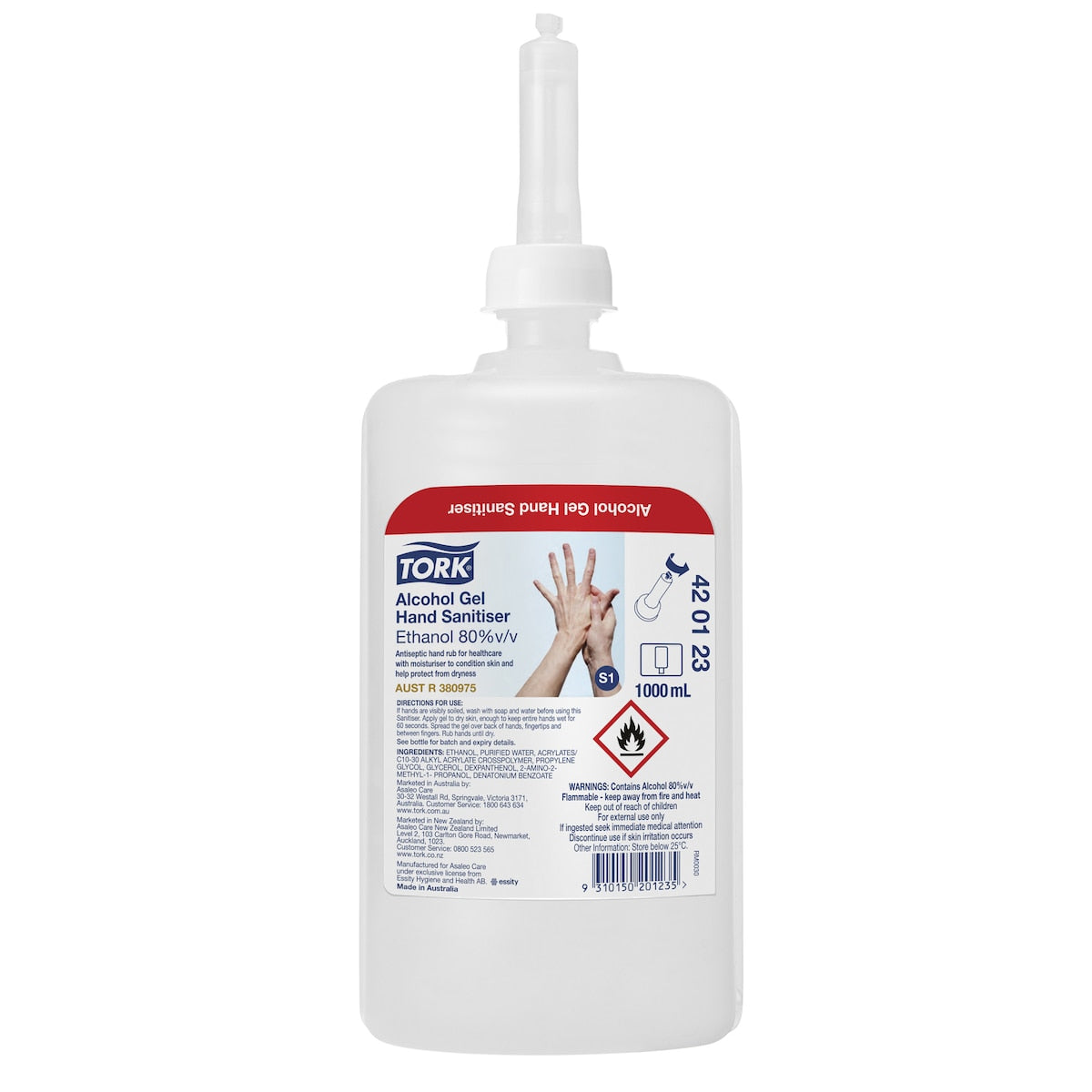 Tork Alcohol Gel Hand Sanitiser S1 Transparent 1000ml