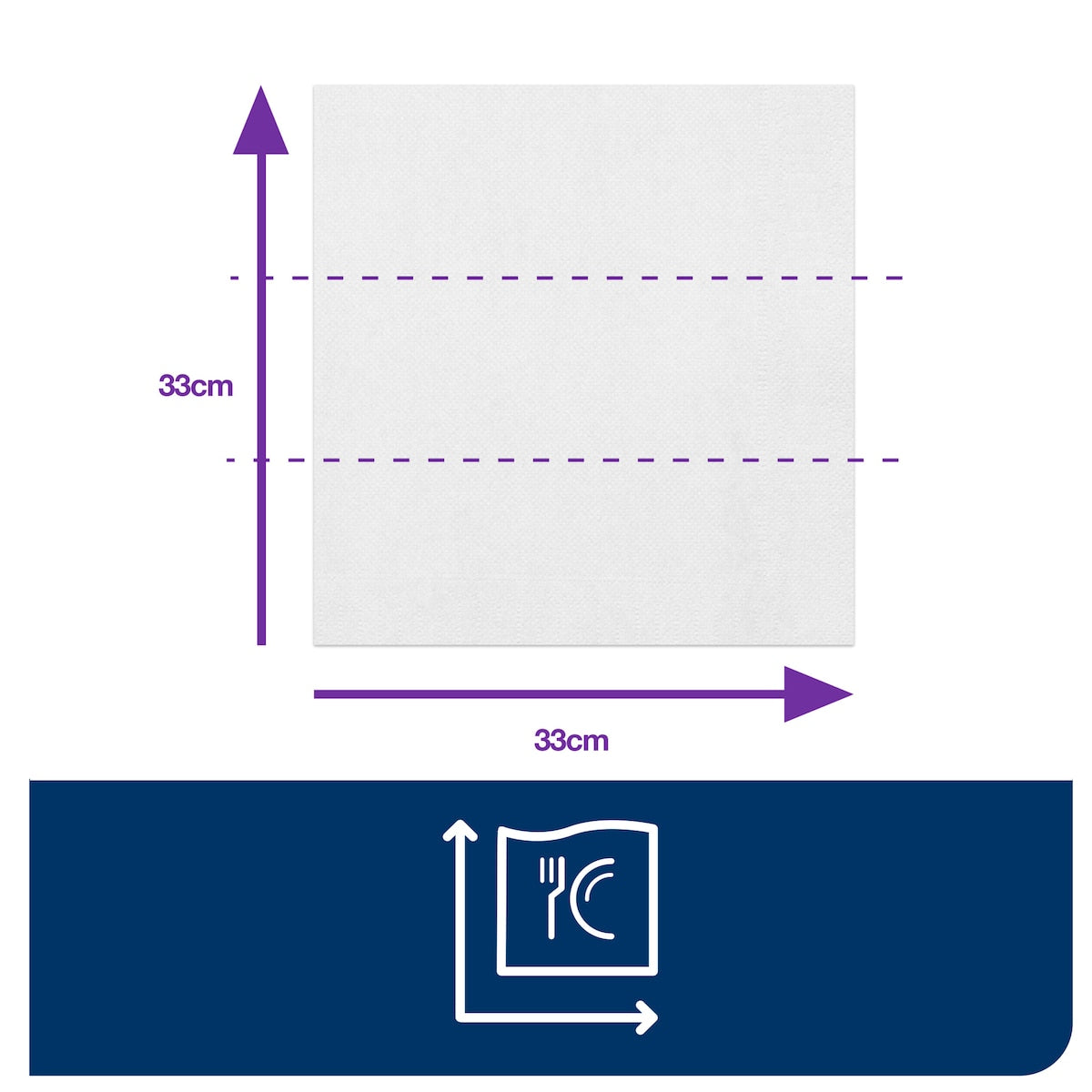 Tork White Edge Emboss Lunch Napkin 2 Ply 8 Fold Carton of 10