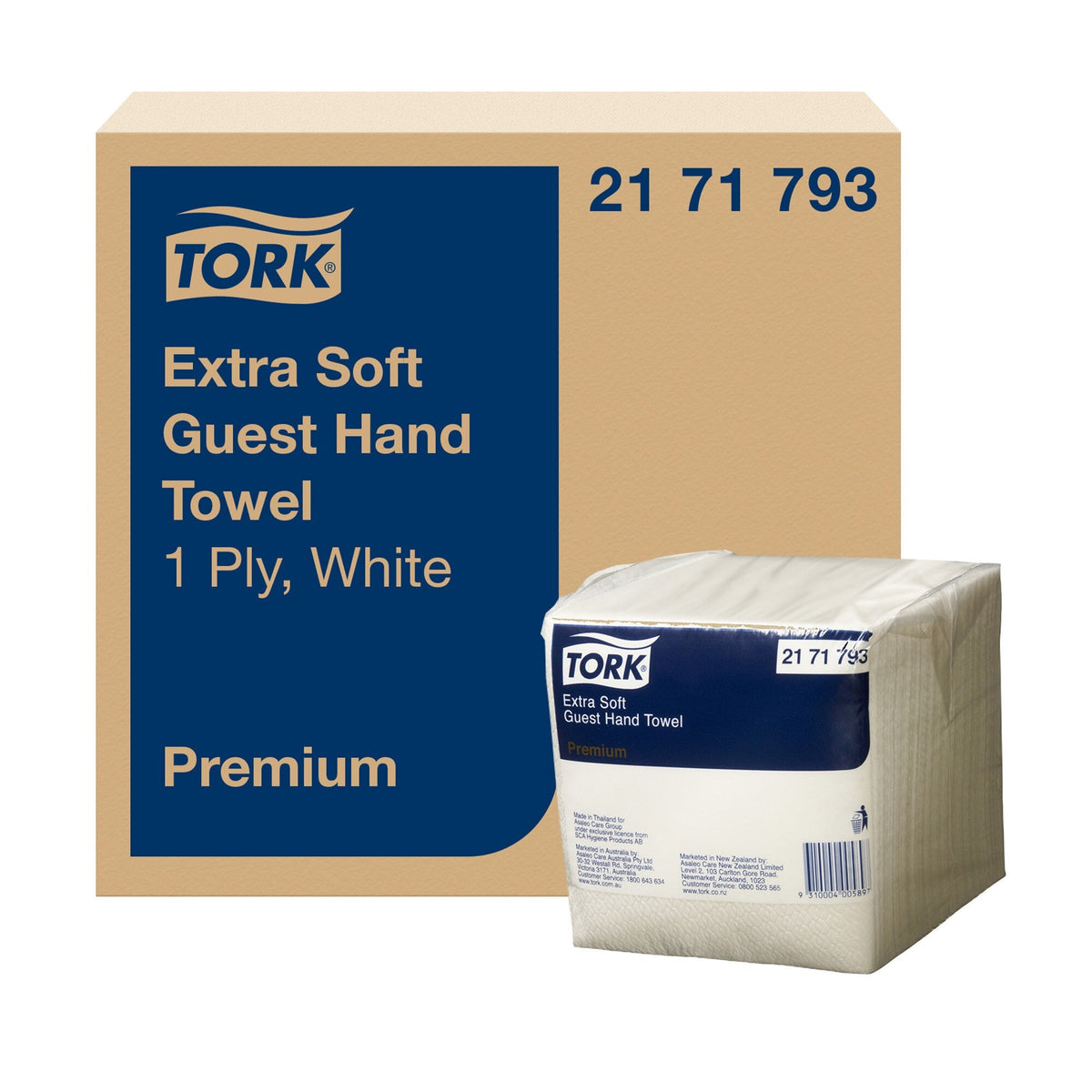 Tork Extra Soft Guest Hand Towel 1 Ply Premium White Carton of 4 x 100 Sheets