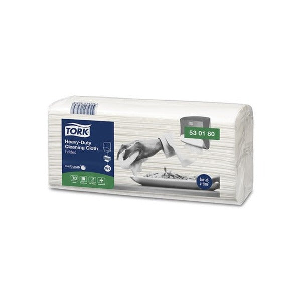 Tork Heavy Duty Cleaning Cloth Large Fold W4 White 70 Sheets x 4 Carton
