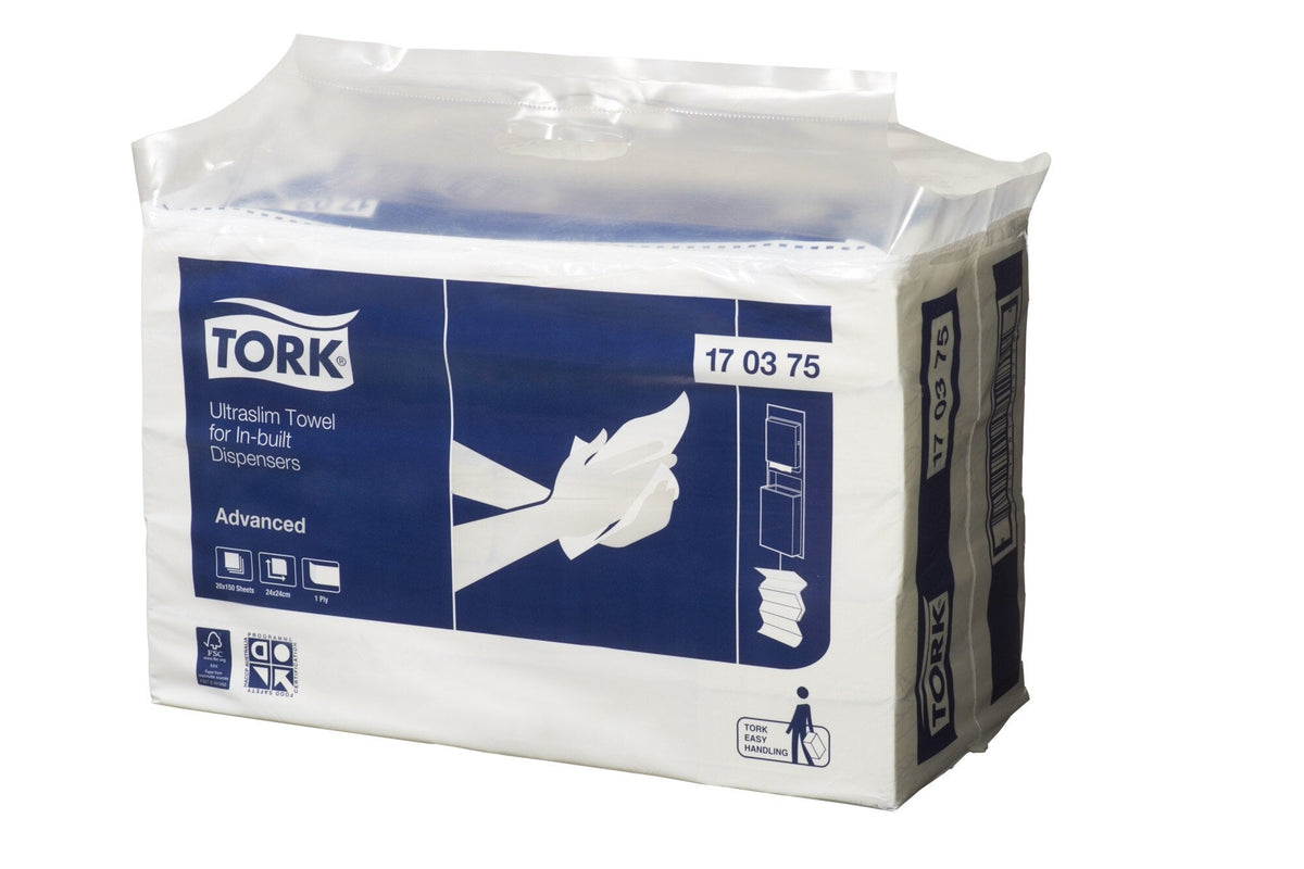 Tork Ultraslim Towel for In-built Dispensers 1 Ply Advanced H4 White Carton of 20 x 150 Sheets