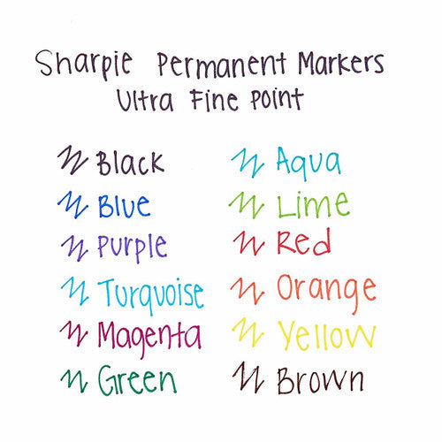 Sharpie Permanent Marker Ultra Fine Point Black Pack of 12