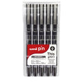 Uni Pin Fineliner Drawing Pen Black Assorted Set of 5