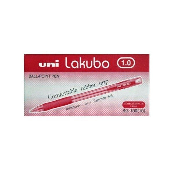 Uni Lakubo SG-100 Ballpoint Pen 1.0mm Red Box of 12