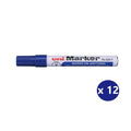 Uni Permanent Marker 520 Bullet Tip 3mm Blue Box of 12