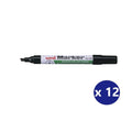 Uni Permanent Marker 580 Chisel Tip 5mm Black Box of 12