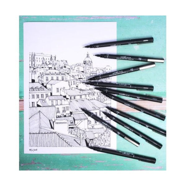 Uni Pin Fineliner 0.4mm Drawing Pen Black Box of 12