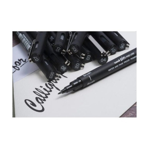Uni Pin Fineliner Drawing Pen Black Assorted Set of 5