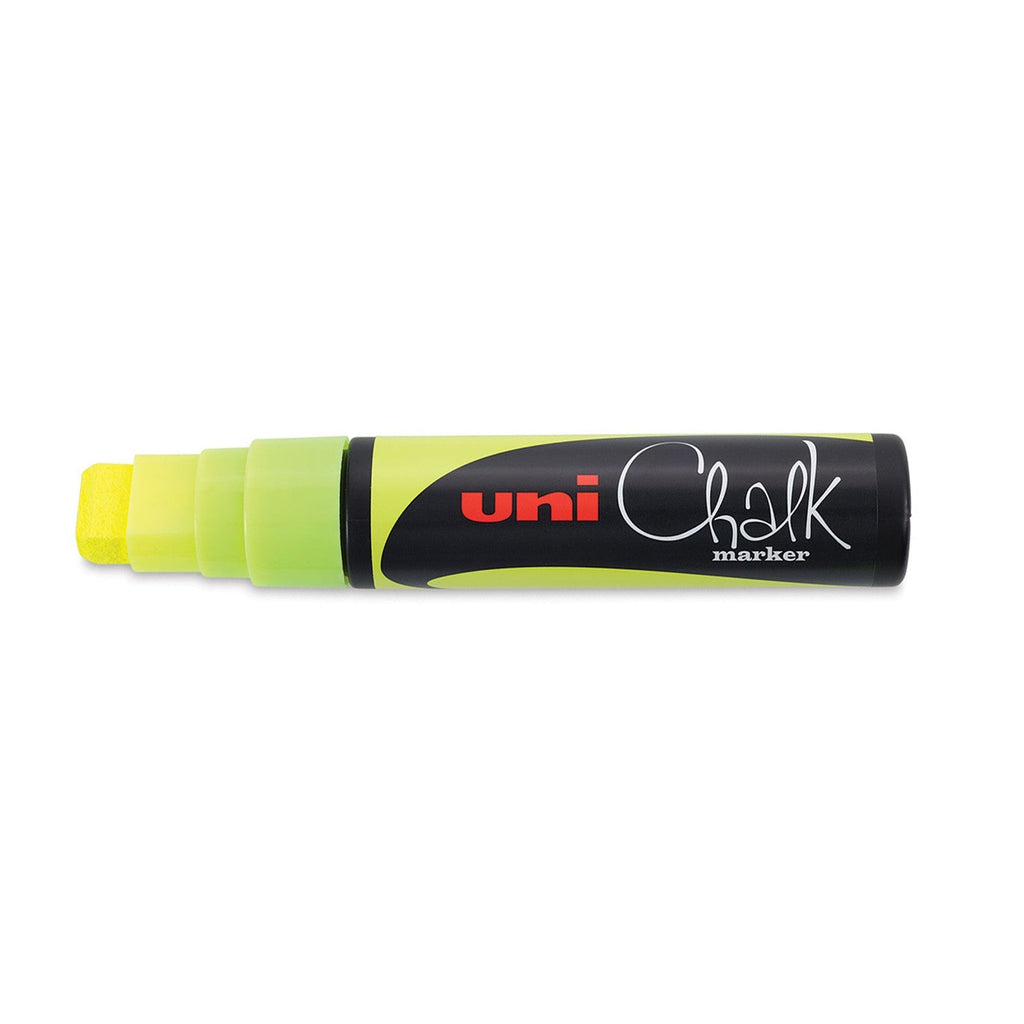 Uni Liquid Chalk Marker PWE-17K Extra Broad Chisel Tip 15mm Fluorescent Yellow