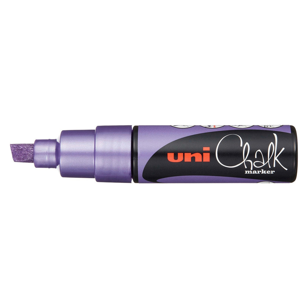 Uni Liquid Chalk Marker PWE-8K Chisel Tip 8mm Metallic Violet