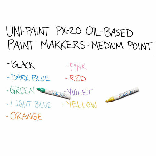 Uni Paint PX-20 Permanent Marker 2.8mm Bullet Tip White Box of 12