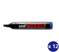 Uni Prockey PM-126 Permanent Marker Chisel Tip 5.7mm Blue Box of 12