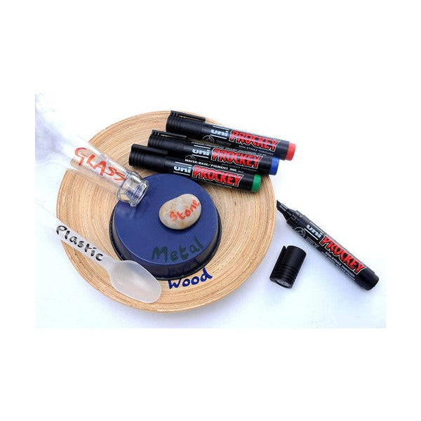 Uni Prockey PM-126 Permanent Marker Chisel Tip 5.7mm Blue Box of 12