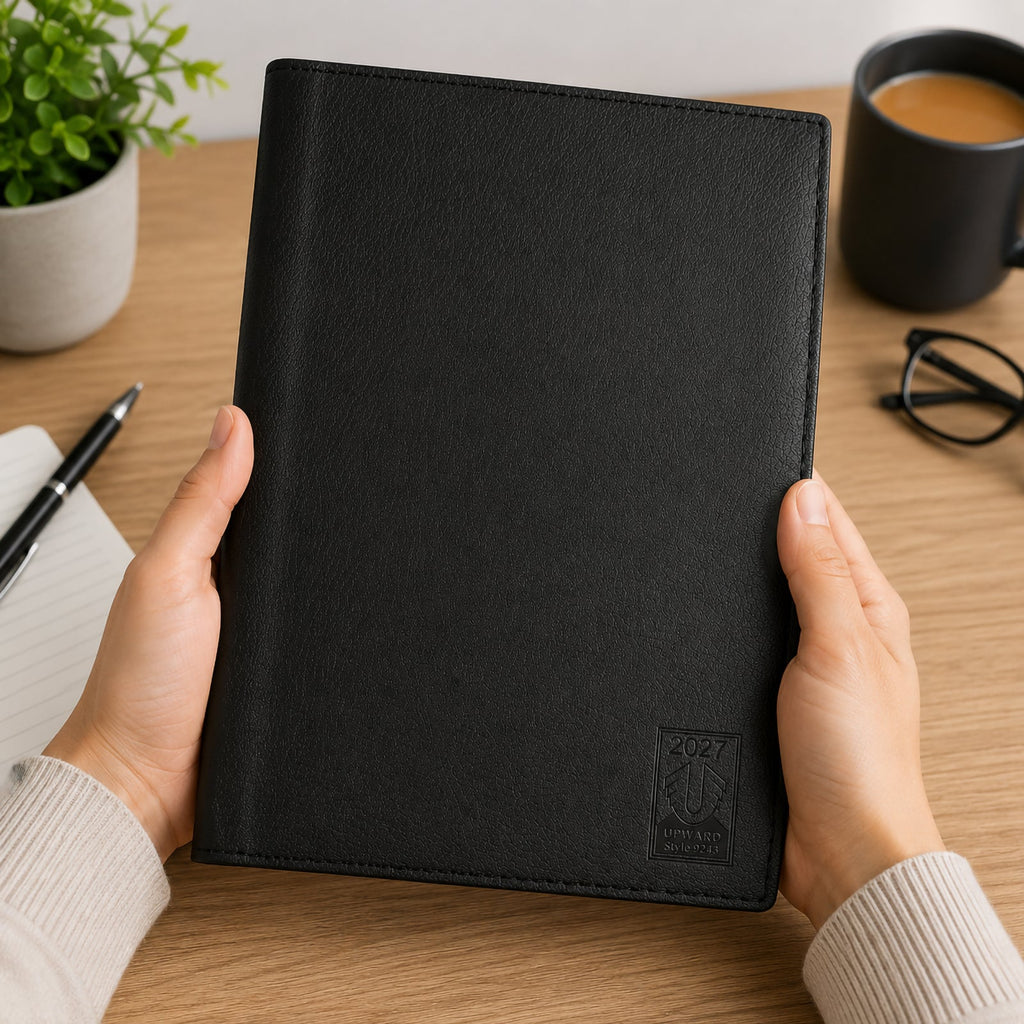 Upward Nobel 2027 A4 PU Day To Page Diary Black