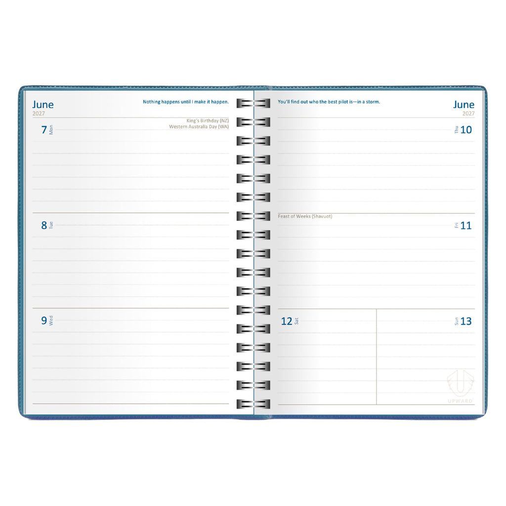 Upward Superior 2027 B6 Week To View Diary Blue