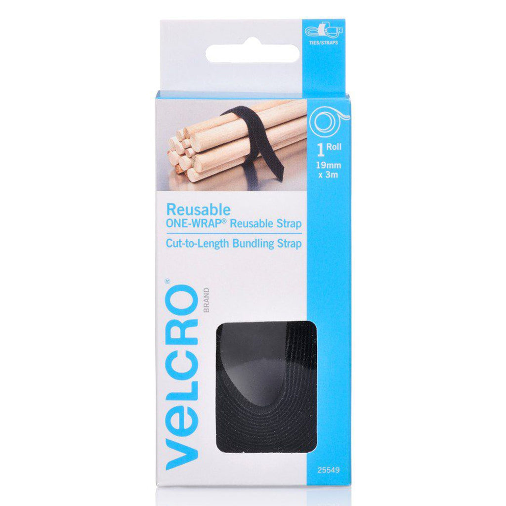 Velcro Brand One-Wrap Reusable Bundling Wrap 19mm x 3m Black