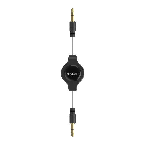Verbatim 3.5mm AUX Audio Cable Retractable 75cm Black