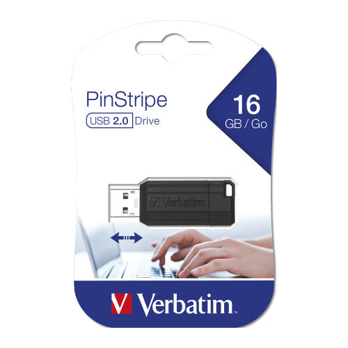 Verbatim Store n Go Pinstripe USB Drive Black 16GB