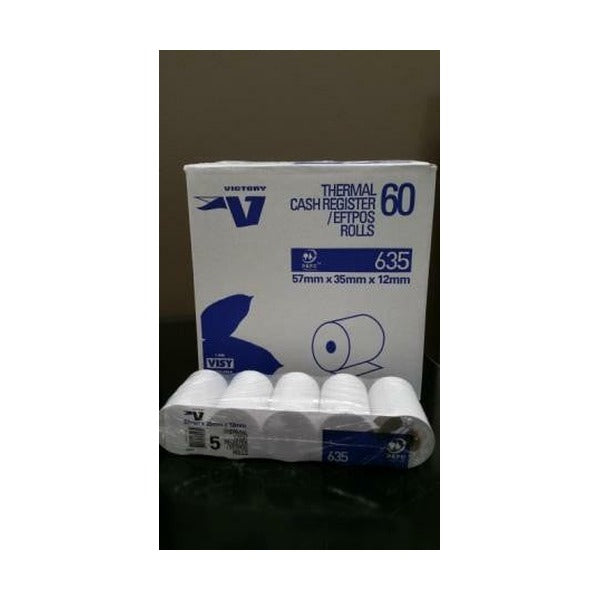Victory 121527 Thermal Cash Register Roll EFTPOS 57 x 35 x 12mm Carton 60