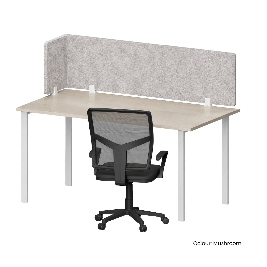 Visionchart DS12-LA-1240 SANA Serenity Desk Screen 12mm Above Desk with Side Bar 1200x400+300mm