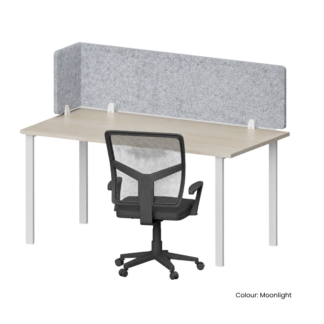 Visionchart DS12-LA-1240 SANA Serenity Desk Screen 12mm Above Desk with Side Bar 1200x400+300mm