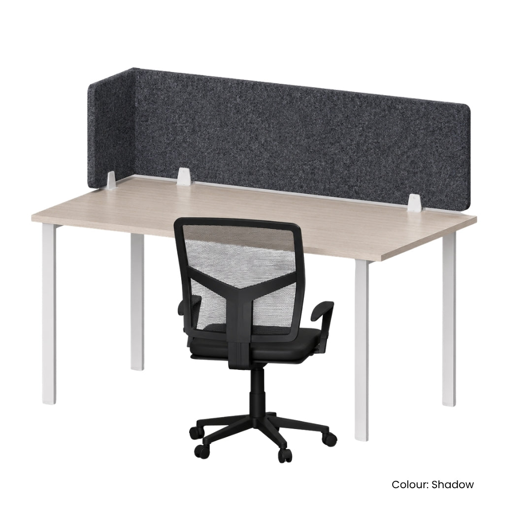 Visionchart DS24-LA-1240 SANA Serenity Desk Screen 24mm Above Desk with Side Bar 1200x400x300mm