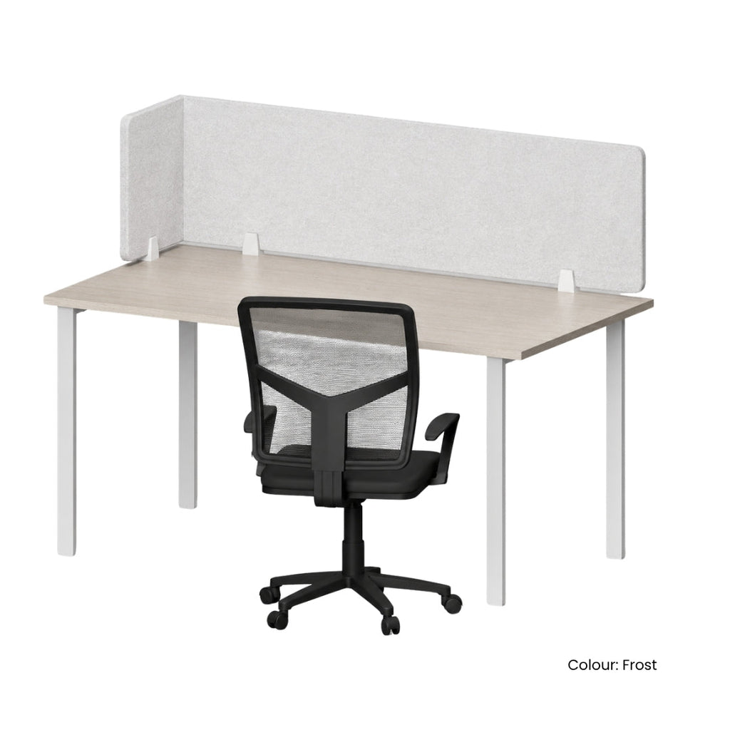 Visionchart DS24-LA-1240 SANA Serenity Desk Screen 24mm Above Desk with Side Bar 1200x400x300mm